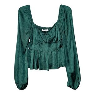 Altar'd State Emerald‎ Green Peasant Blouse